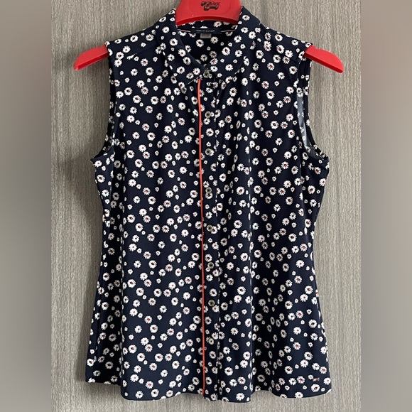 Tommy Hilfiger Tops - Tommy Hilfiger Daisy Tank Top - Navy White & Coral - Size Medium